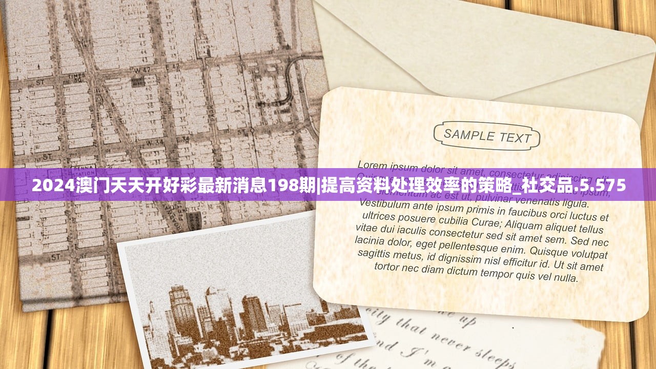 2024澳门天天开好彩最新消息198期|提高资料处理效率的策略_社交品.5.575